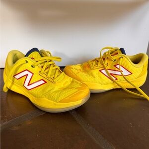 New Balance FuelCell Vibrant Yellow Sneakers with Red Accents